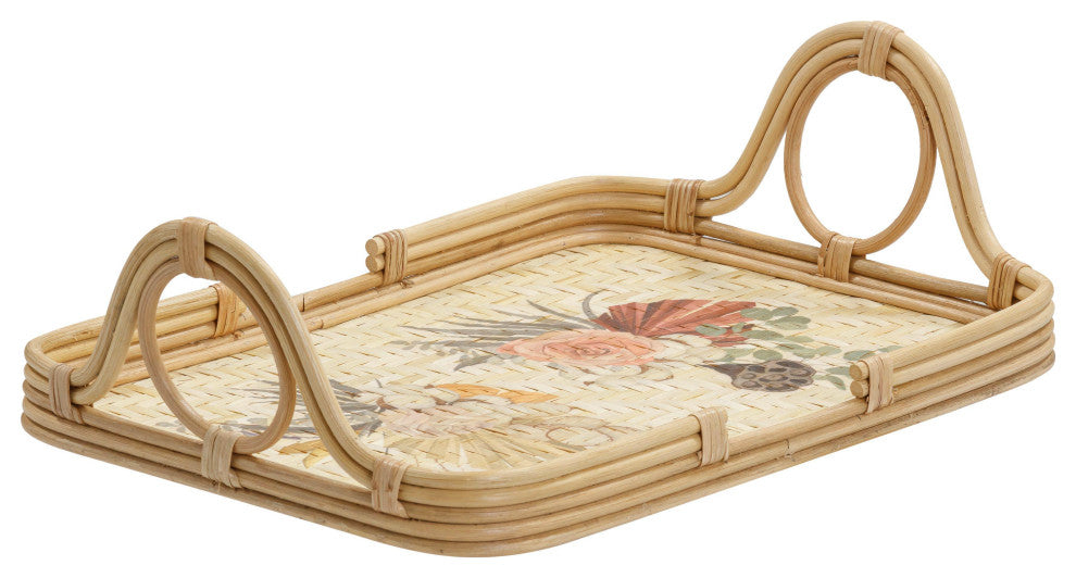 Corey Floral Bamboo Tray