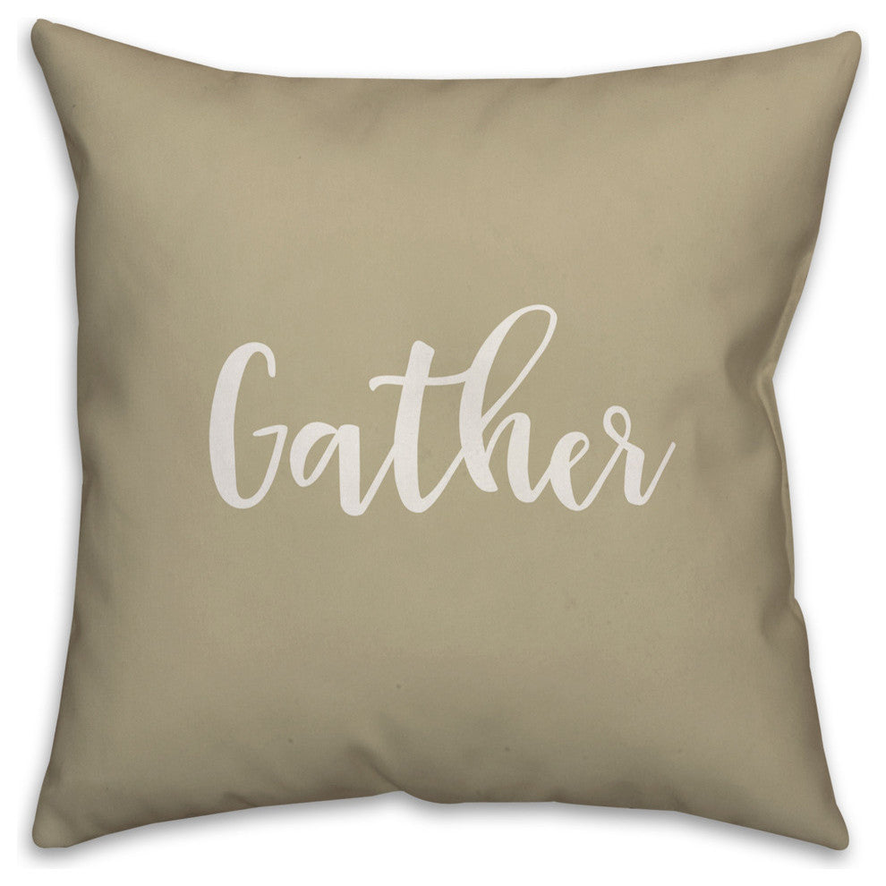 Gather in Beige 18x18 Throw Pillow Cover