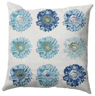 Gypsy Floral Decorative Throw Pillow, Dark Cobalt Blue, 20"x20"