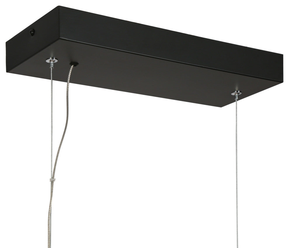 LNC Safranner LED 8-Light 28" Modern Rectangle Chandeliers, Black/Gold