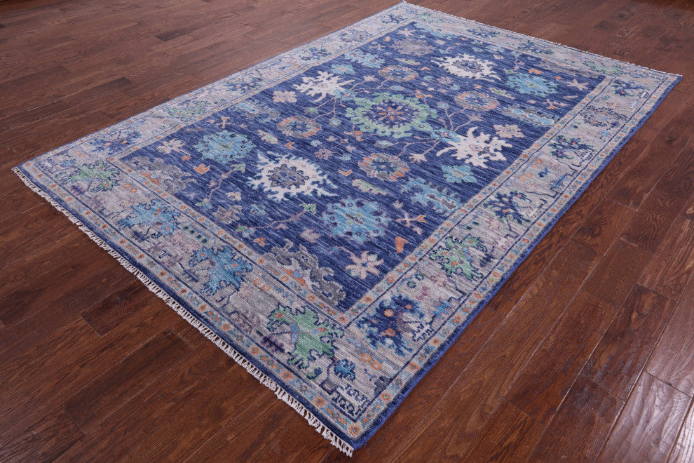 Turkish Oushak Hand-Knotted Wool Rug 6' 3" X 9' 3" - Q15702