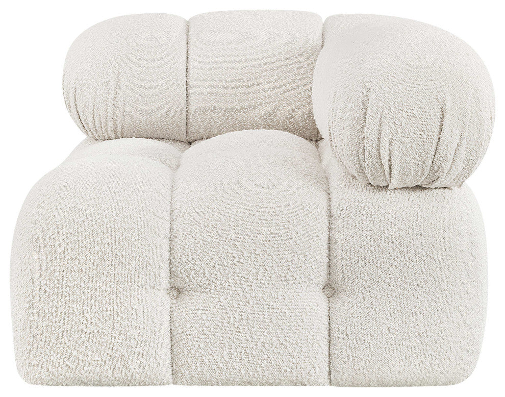 Ames Boucle Fabric Modular Chair, Cream, Corner Chair