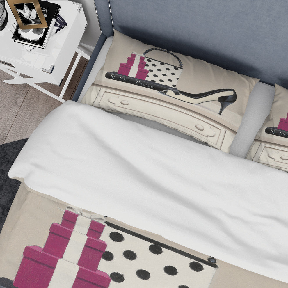 Fashion Stiletto and Polka Purse Duvet Cover Set, Twin