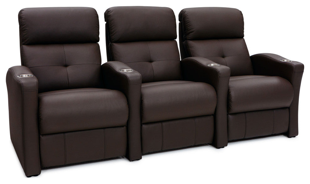 Seatcraft Sanctuary Home Theater Seating, Brown, Row of 3