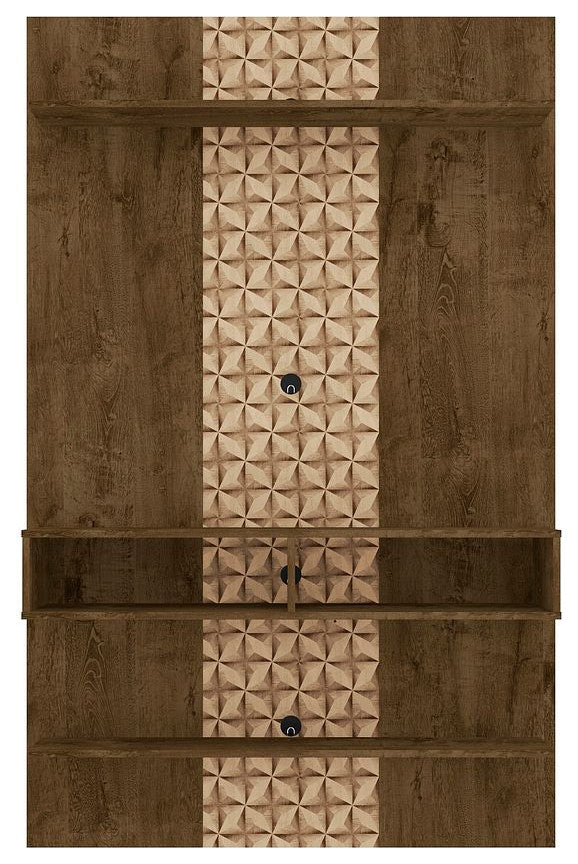 Libra Long Floating 45.35 Entertainment Center in Rustic Brown and 3D