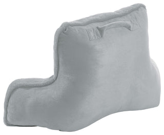 Solid Light Faux Fur Bedrest,20" x 18" x 17", Vapor Gray