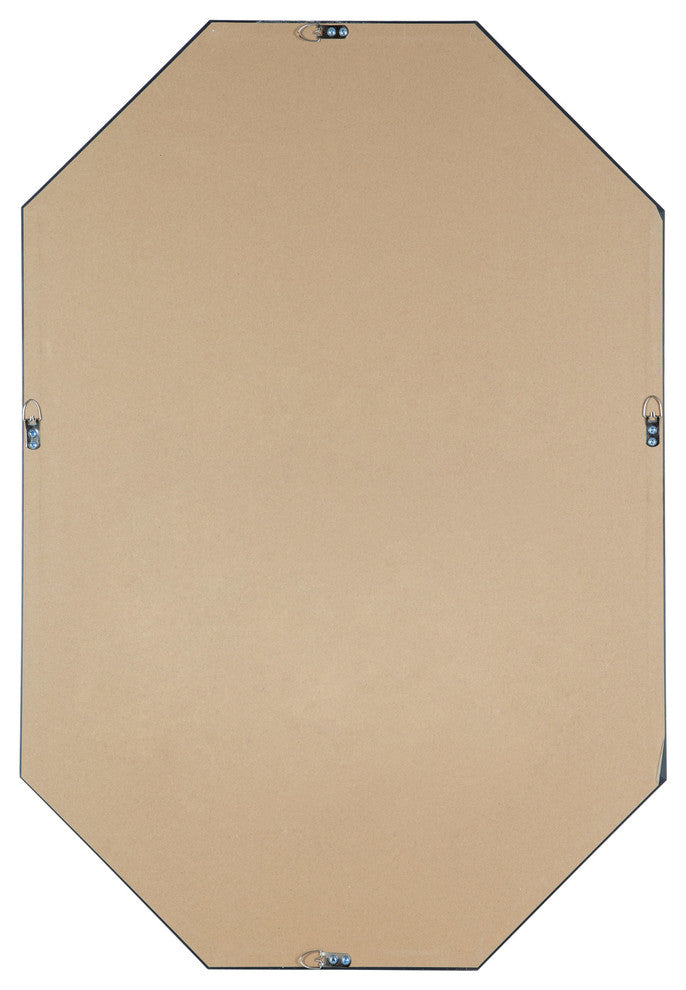 Calter Elongated Octagon Wall Mirror, Black