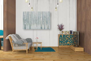 Epic Graffiti "Birches In Winter Blue" Giclee Canvas Wall Art, 26"x40"