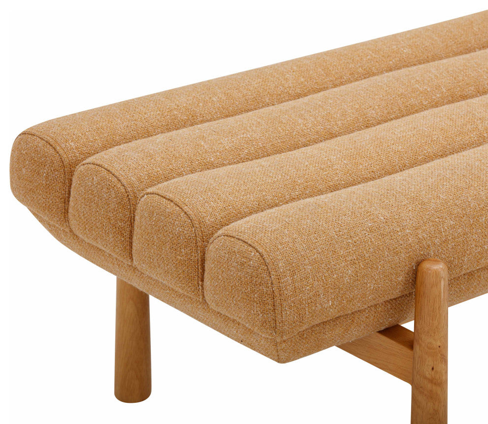 Julianna Sunflower Yellow Heavy Linen Bench