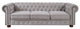 TATEUS linen fabric Chesterfield Large sofa Modern 3 Seater Couch Light Grey