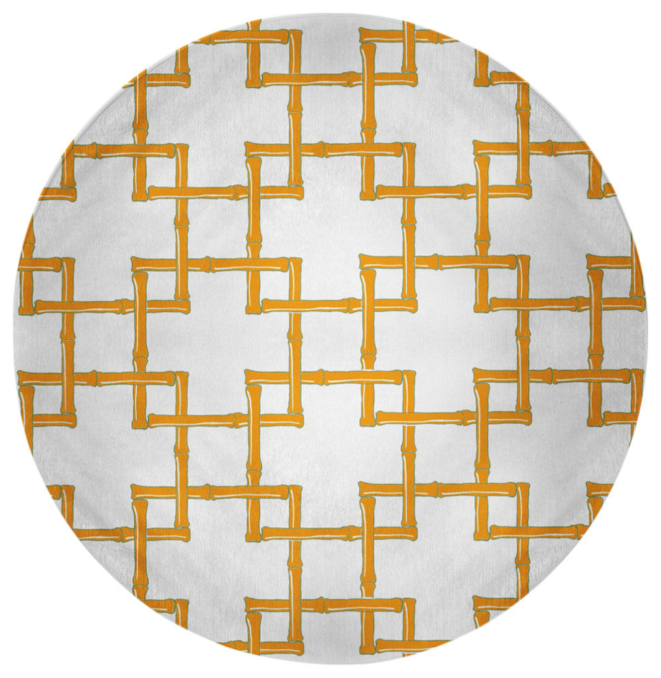 Bamboo Spring Chenille Rug, Mango, 5' Round