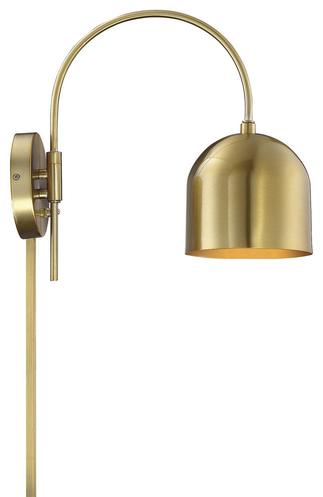 1-Light Adjustable Wall Sconce, Brass