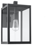 Modern 1 Light mini outdoor aluminum wall light in black