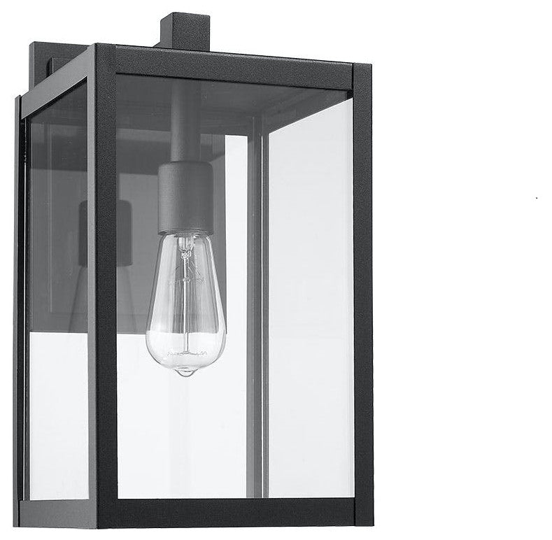 Modern 1 Light mini outdoor aluminum wall light in black