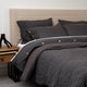 Linen and Cotton Square Quilt, Grey, Twin