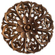 Oriental Bali Round Lotus Flower Carved Wood Wall Art Home Decor 24" Extra Thick