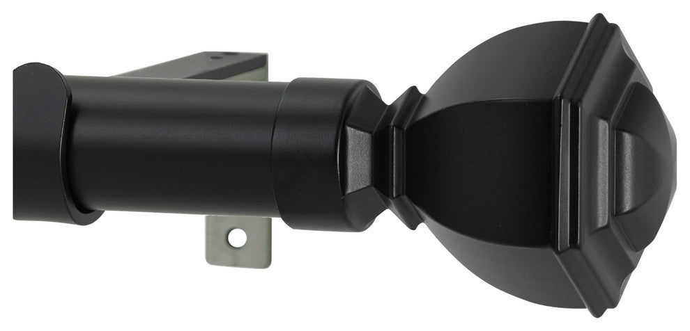 Venice Non-Telescoping Curtain Rod, Distressed Wood, 120''