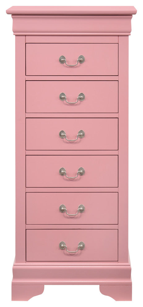 Louis Phillipe Pink 7 Drawer Chest of Drawers, 22, L. X 16, W. X 51, H.