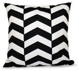 Geometric Decorative Pillow, Black, 18"x18"