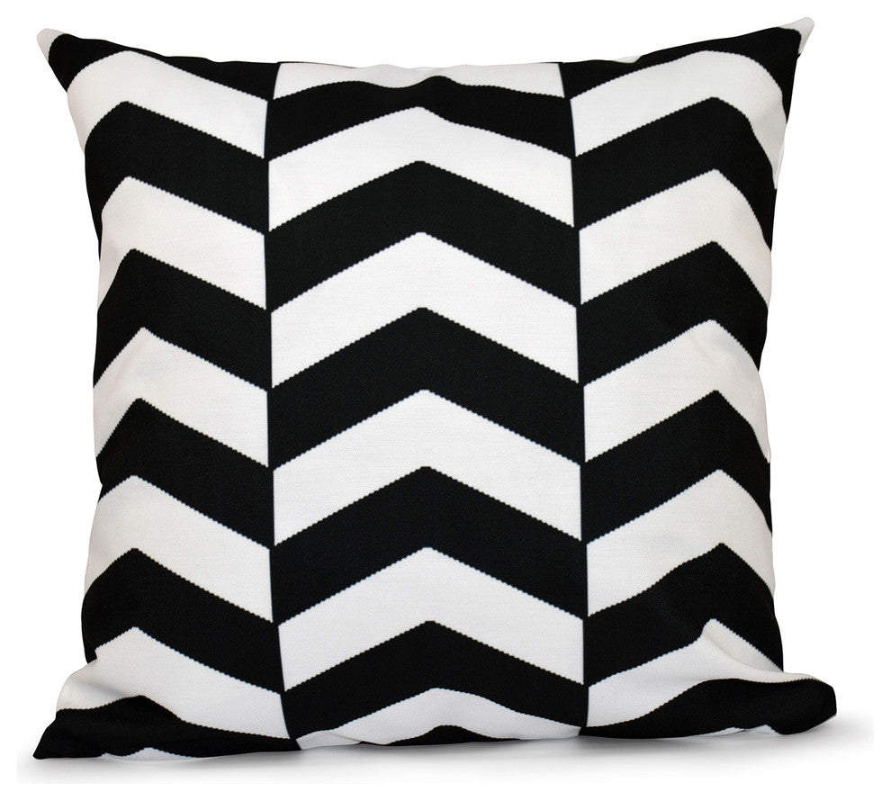 Geometric Decorative Pillow, Black, 18"x18"