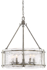 Fortress 5-Light Pendant, Mottled Silver