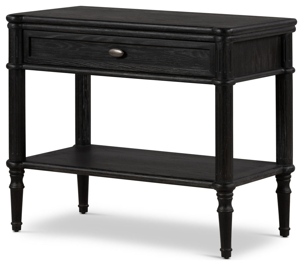 Toulouse Nightstand-Distressed Black