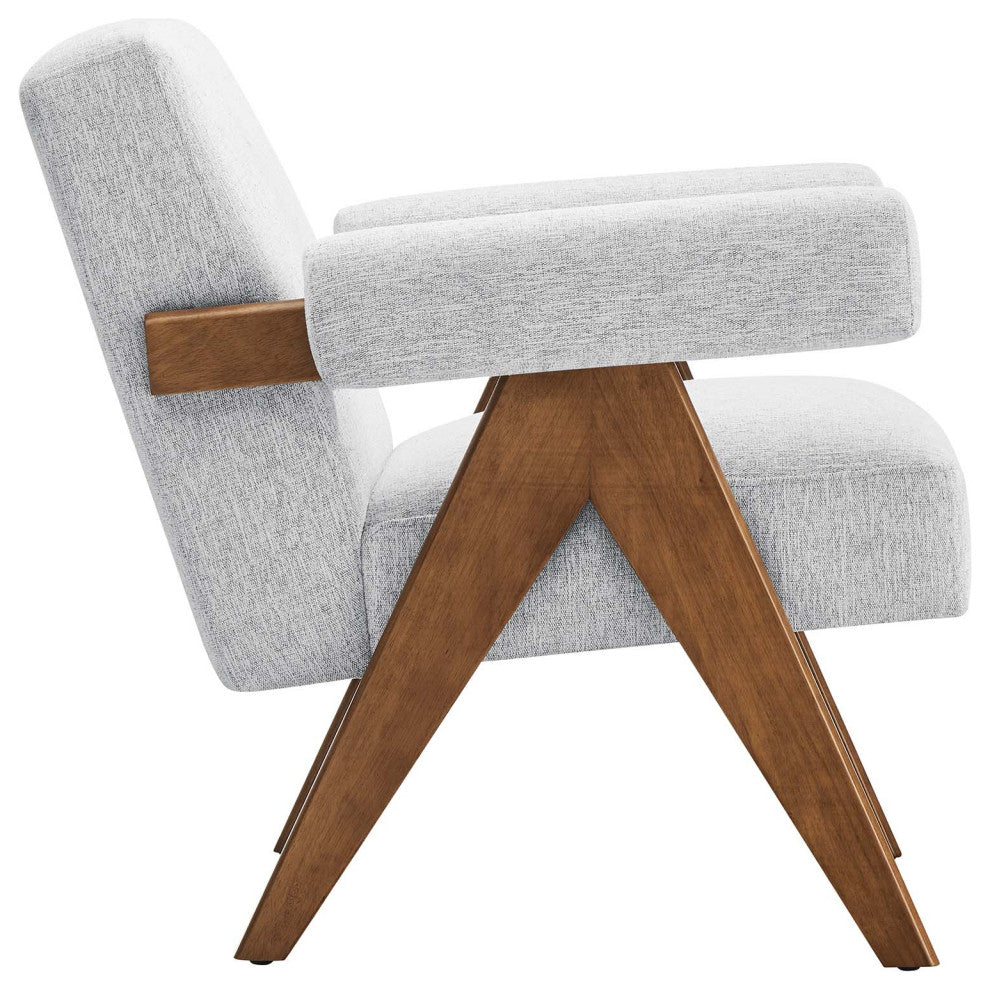 Lyra Fabric Armchair - Set of 2 - Light Gray Fabric