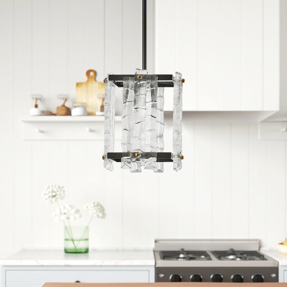 Farmhouse 4-Light Textured Glass Style Pendant Lighting Fixture