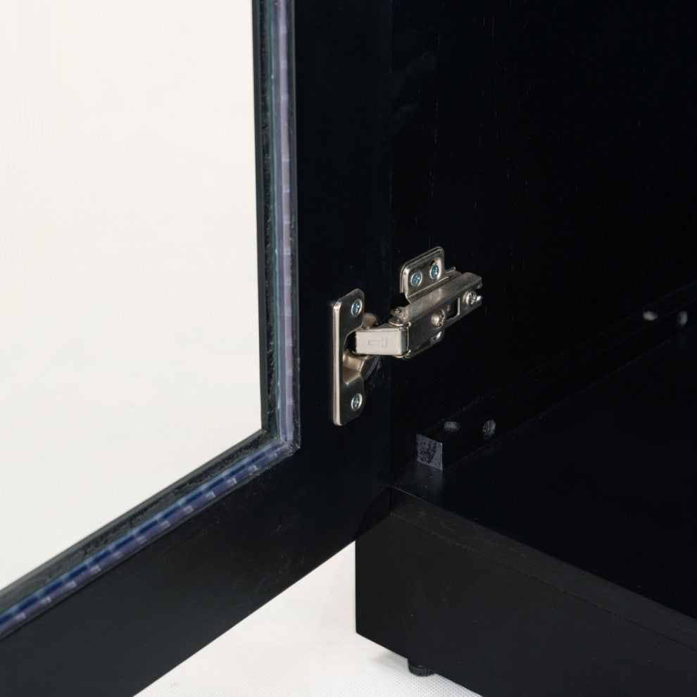 Safavieh Couture Roades Glass Cabinet Bookcase, Black