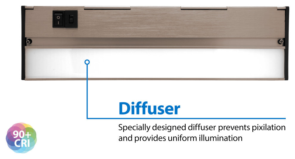 NUC-5 Series Selectable LED Under Cabinet Light, Nickel, 12.5