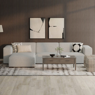 Rex Left-Facing Modular Sectional Sofa in Tightly Woven Performance Fabric