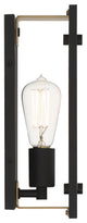 Hayward 1-Light Wall Sconce, Matte Black With Warm Brass Accents