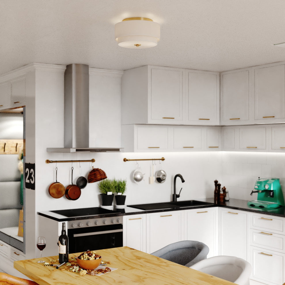 Burnaby 13" Flush Mount Matte Brass