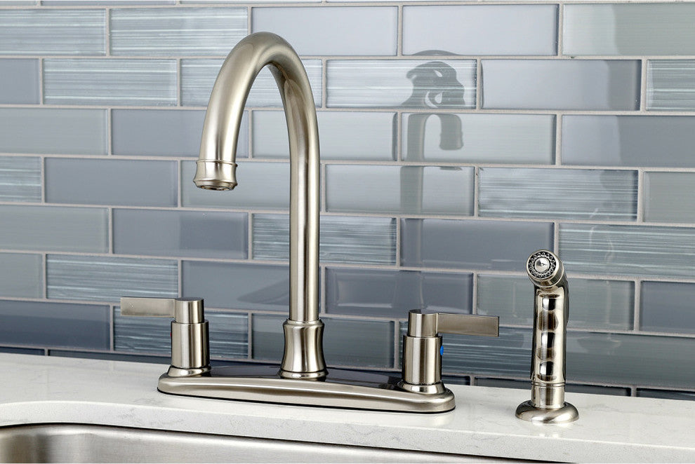 FB779XNDLSP-P 8-Inch Centerset Kitchen Faucet With Sprayer, Brushed Nickel