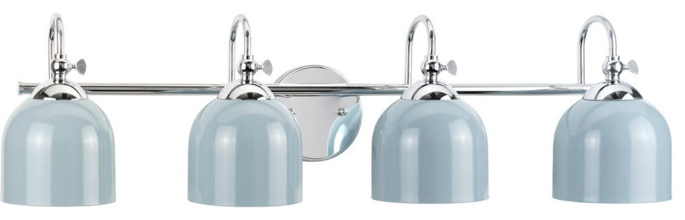 Dalton Collection 4-Light Polished Chrome Metal Shade Bath Vanity Light