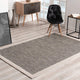 3' X 10' Sand And Gray Distressed Border Area Rug