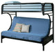 Twin Over Futon Bunk Bed, High Gloss Black