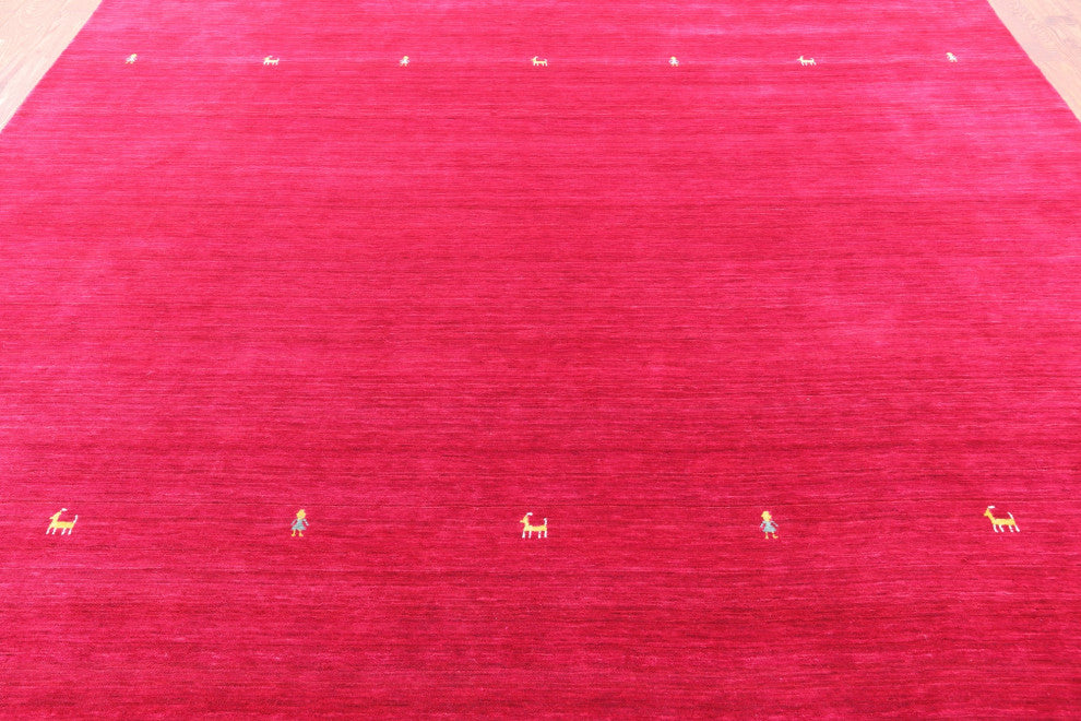 10' Square Persian Gabbeh Handmade Rug - Q15228
