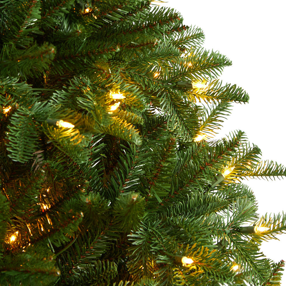 6' South Carolina Spruce Faux Xmas Tree W/White Warm Lights & Bendable Branches