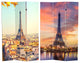6' Tall Double Sided Eiffel Tower Sunset Canvas Room Divider
