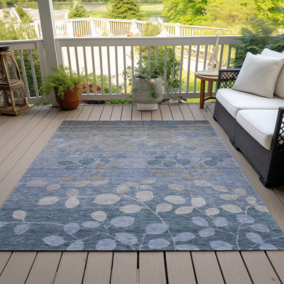 Machine Washable Indoor/Outdoor Chantille ACN1900 Denim 8' x 10' Rug