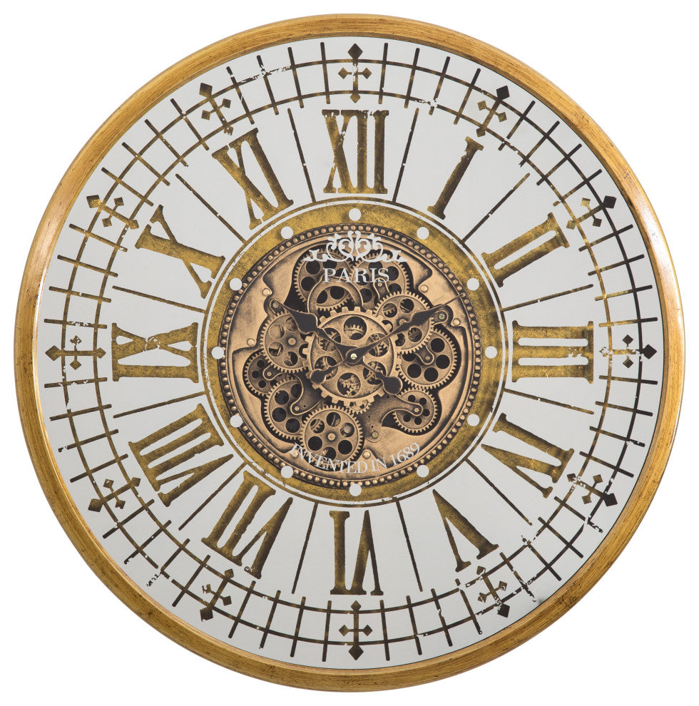 Golden Gears Wall Clock