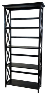 Montego Bookcase, Black, 5 Shelf
