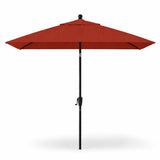 Pismo Dawn 9'x7' Rectangular Premium Push Tilt Market Umbrella, Black Frame, Ter