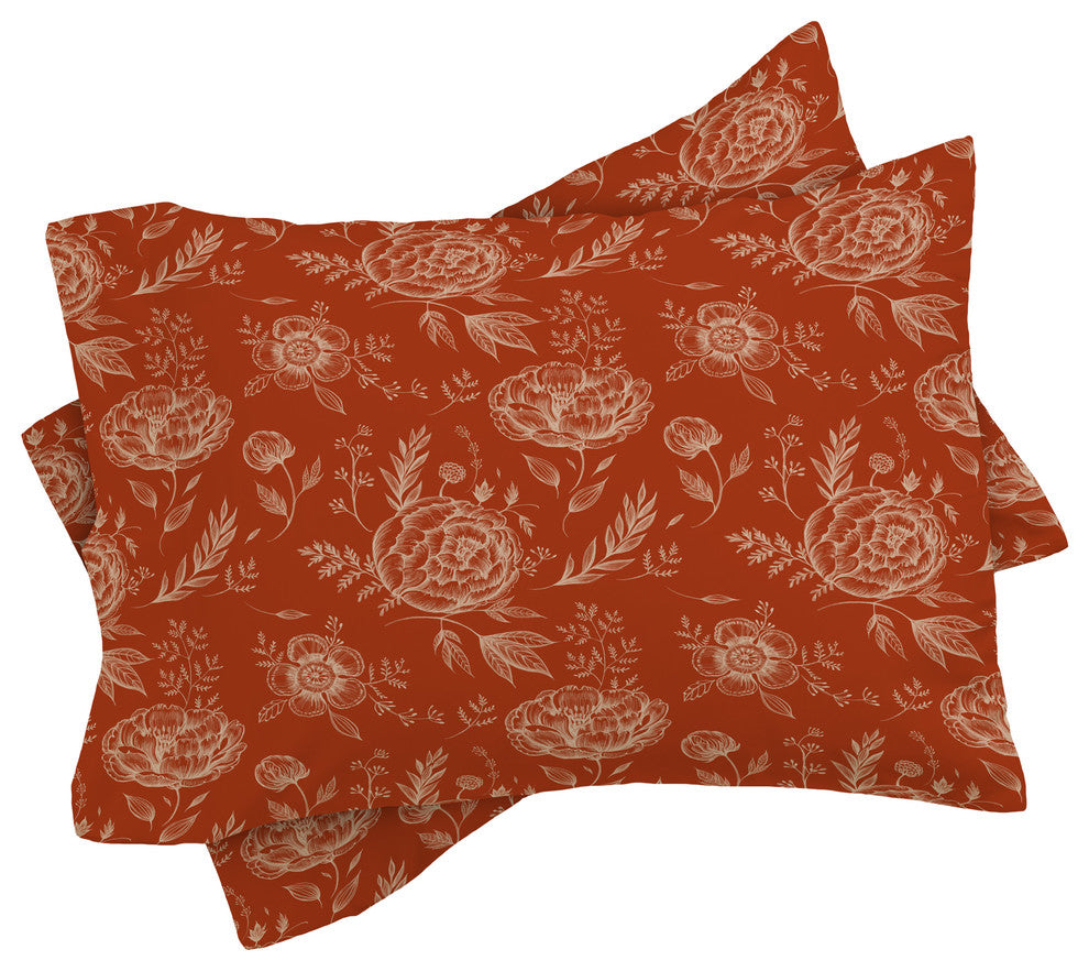 Pimlada Phuapradit Sienna Floral Linework Duvet Cover Set, Queen