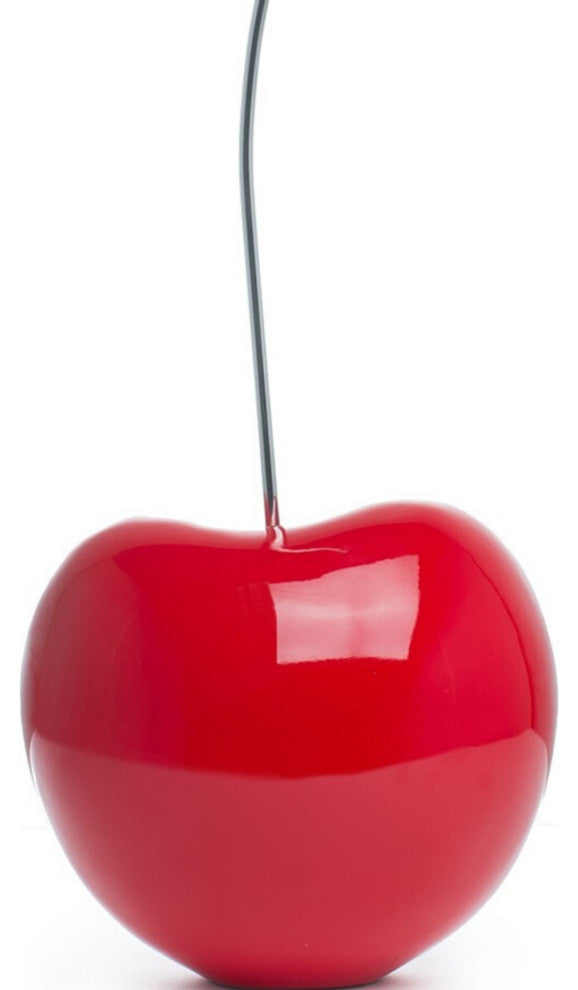 Cherry Resin Handmade Sculpture, Bright Red, Large