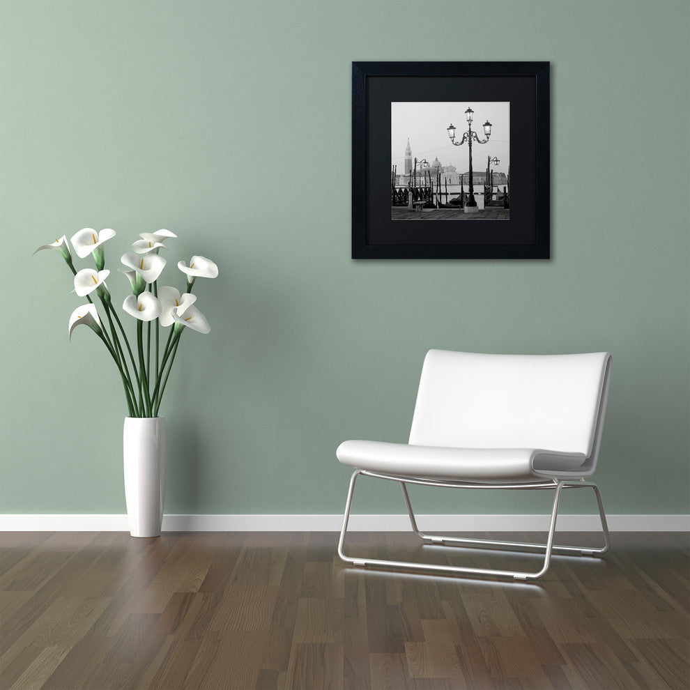 Alan Blaustein ''Venezia IV'' Art, Black Frame, Black Mat, 11x11