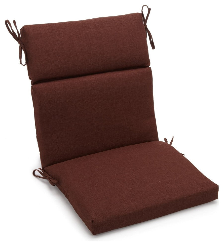 20"x42" Spun Polyester Outdoor Squared Seat/Back Chair Cushion, Cocoa