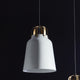 Contemporary Gloss White Gold 1 Light Dome Pendant Metal Modern Minimalist