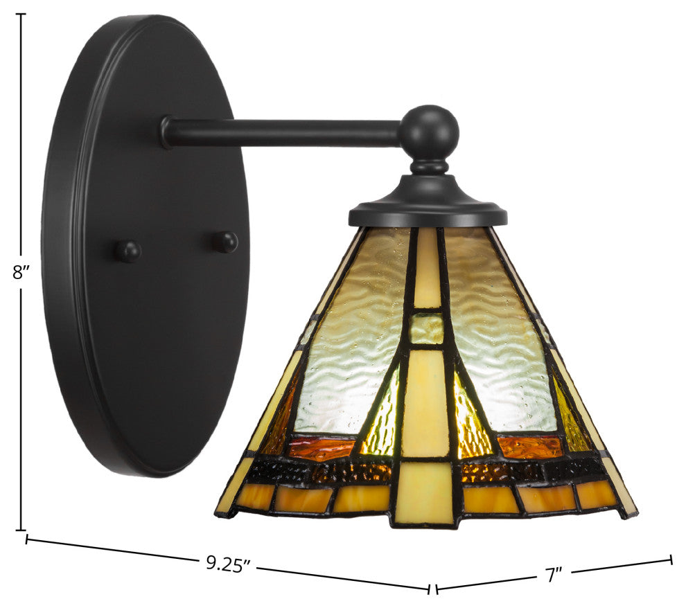 Capri 1-Light Wall Sconce, Matte Black/Zion Art